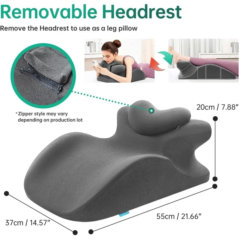 MOONYOOY Memory Foam Wedge Pillow Bed Support Reading Gray New Ergonomic